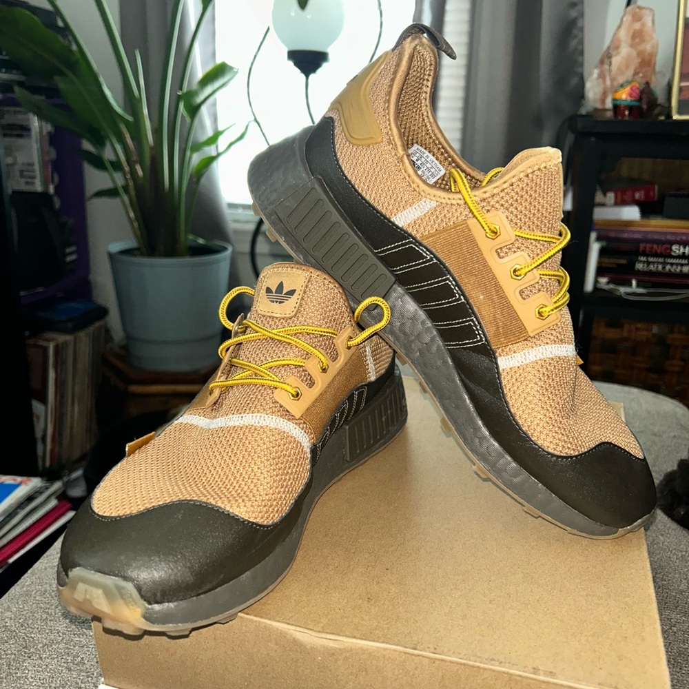 Adidas Men's Tan and Yellow Sneakers - Picture 2 of 7